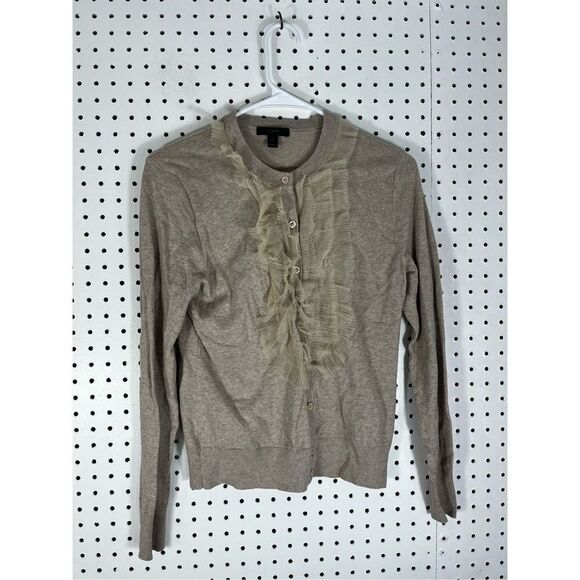 J.Crew ruffle front button down cardigan sweater - Picture 1 of 5